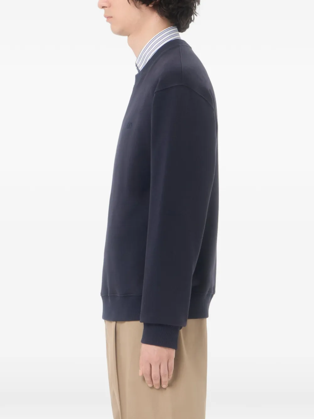 Valentino Garavani Katoenen sweater met VLogo-borduurwerk Blauw
