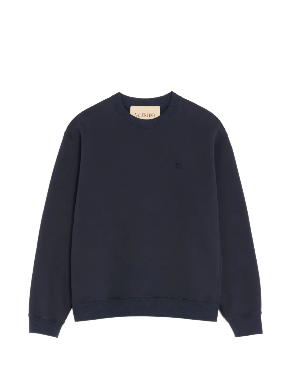 Valentino Garavani Felpa in cotone con ricamo VLogo - Blu