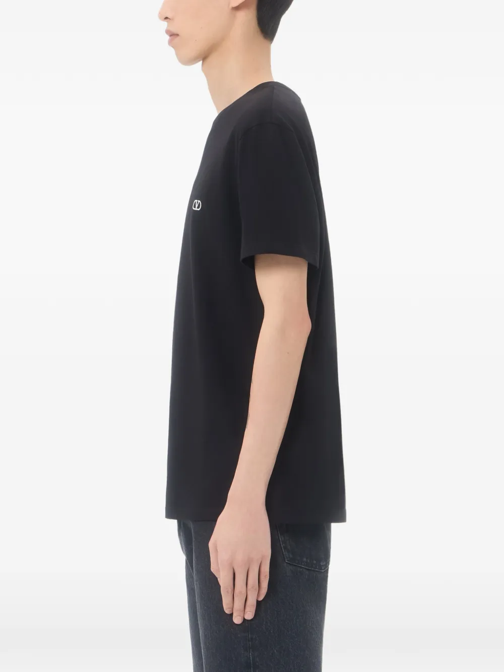 Valentino Garavani Katoenen T-shirt met VLogo-borduurwerk Zwart