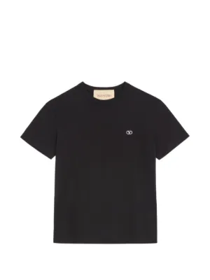 Valentino Garavani embroidered-logo T-shirt | Black | FARFETCH IN
