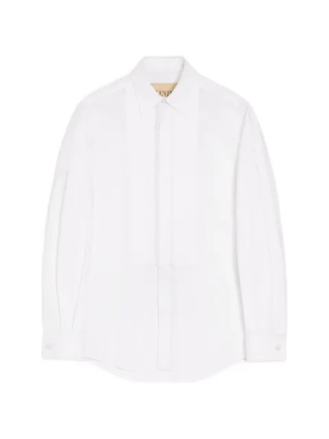 Valentino Garavani cotton poplin shirt with pleated plastron and lace details