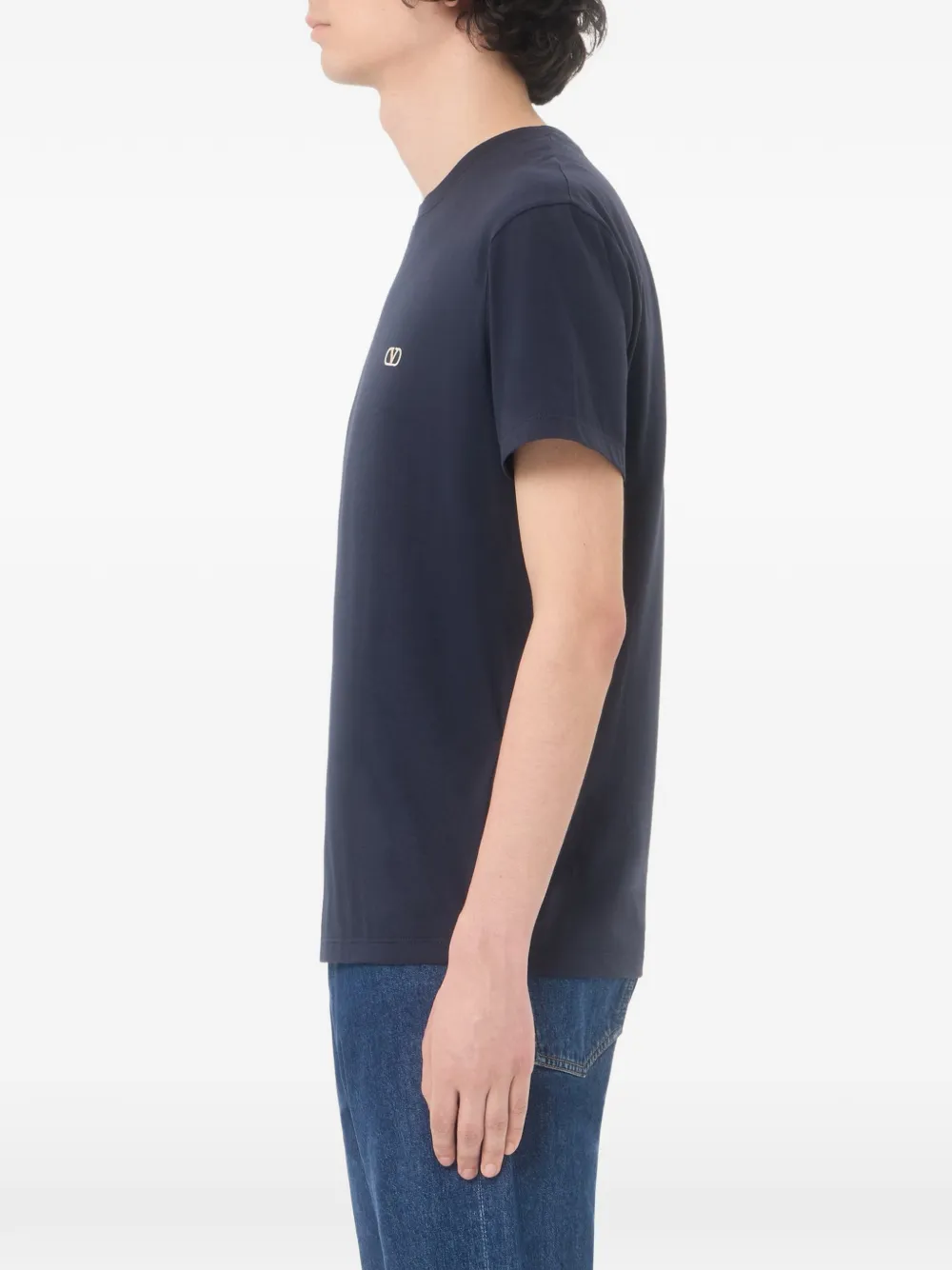 Valentino Garavani Katoenen T-shirt met VLogo-borduurwerk Blauw