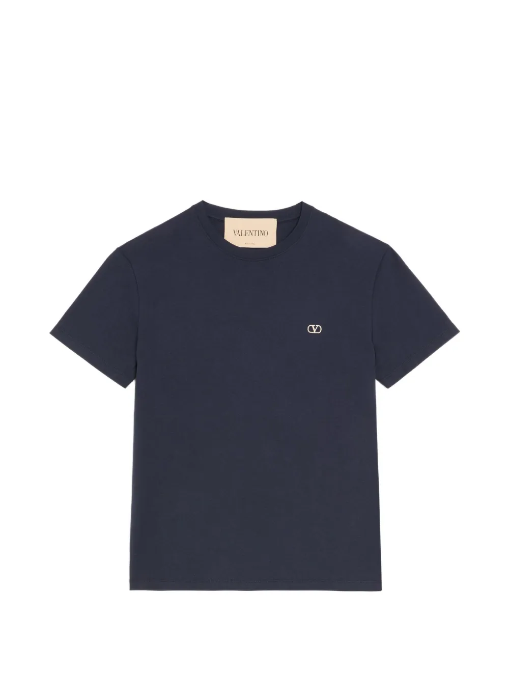 Valentino Garavani cotton T-shirt with VLogo embroidery - Blu