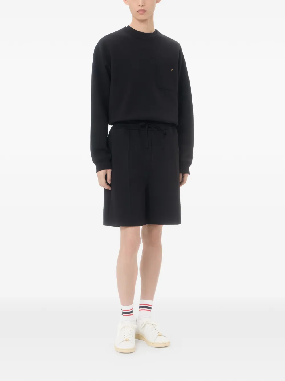 Valentino Garavani Katoenen bermuda shorts met VGold Zwart