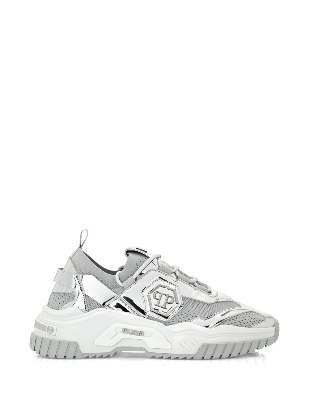 Philipp Plein Sneakers Predator con applicazione - Argento