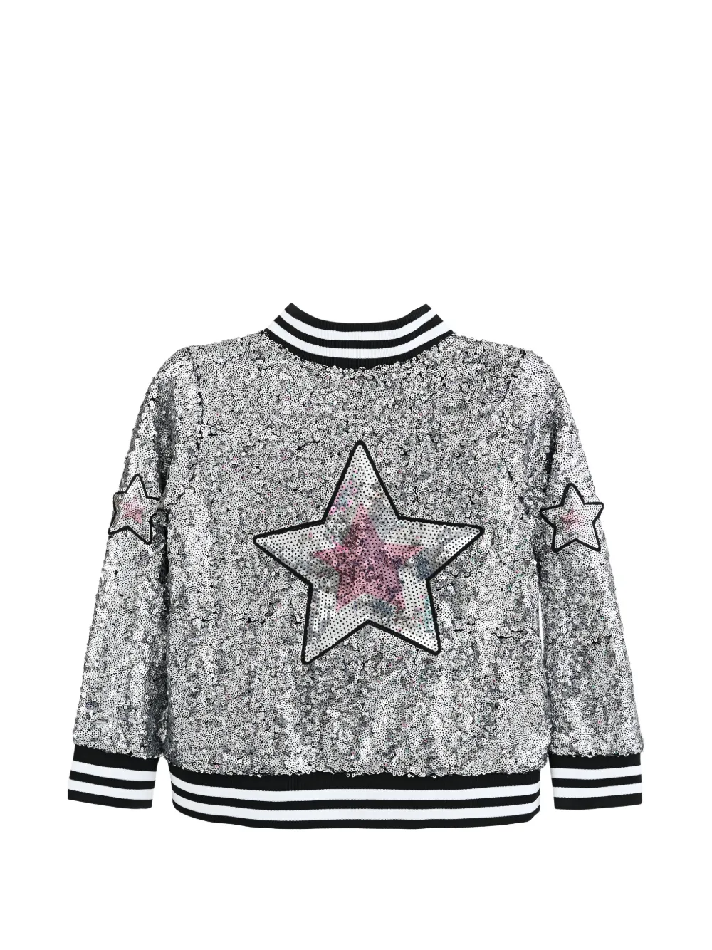  Mimi Tutu Sequin Star Bomber Jacket - Silver 