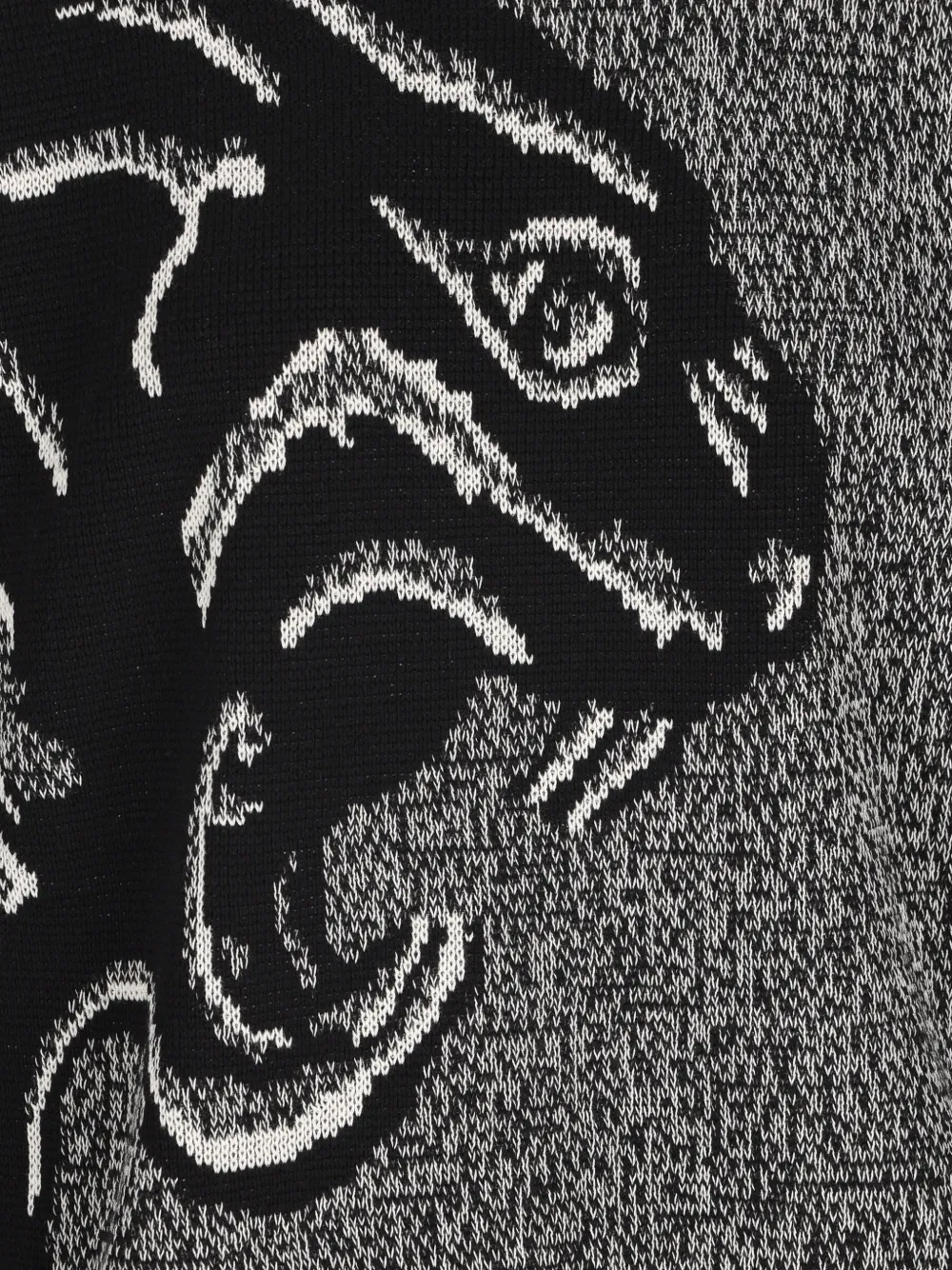 Valentino Garavani Trui van katoen en mouliné wol met panter jacquard Grijs