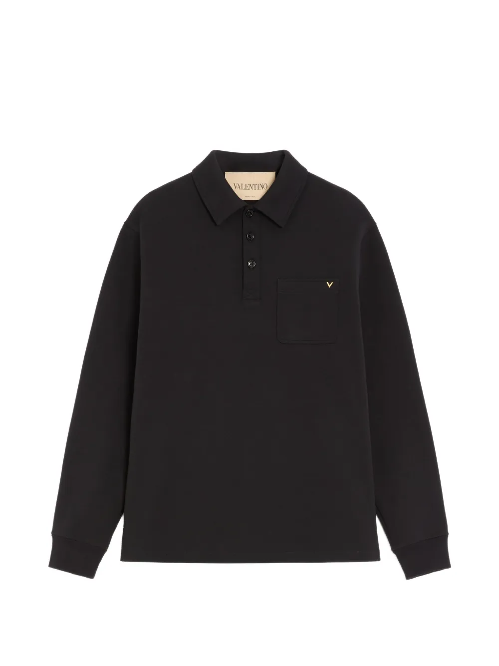 Valentino Garavani cotton polo shirt with VGold - Nero