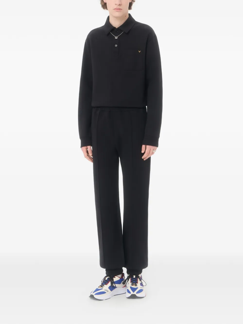 Valentino Garavani Katoenen poloshirt met VGold Zwart