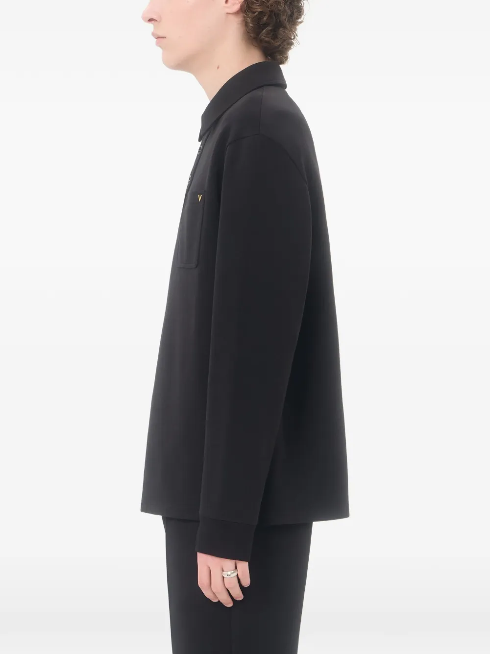 Valentino Garavani Katoenen poloshirt met VGold Zwart