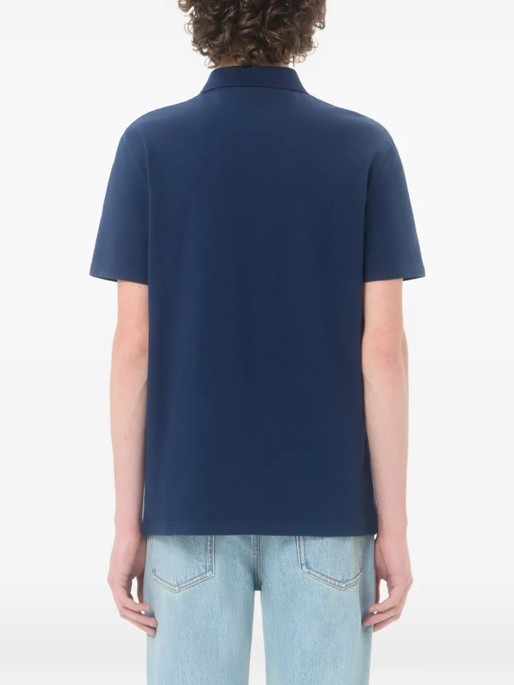 Valentino Garavani Katoenen piqué poloshirt met VGold Blauw