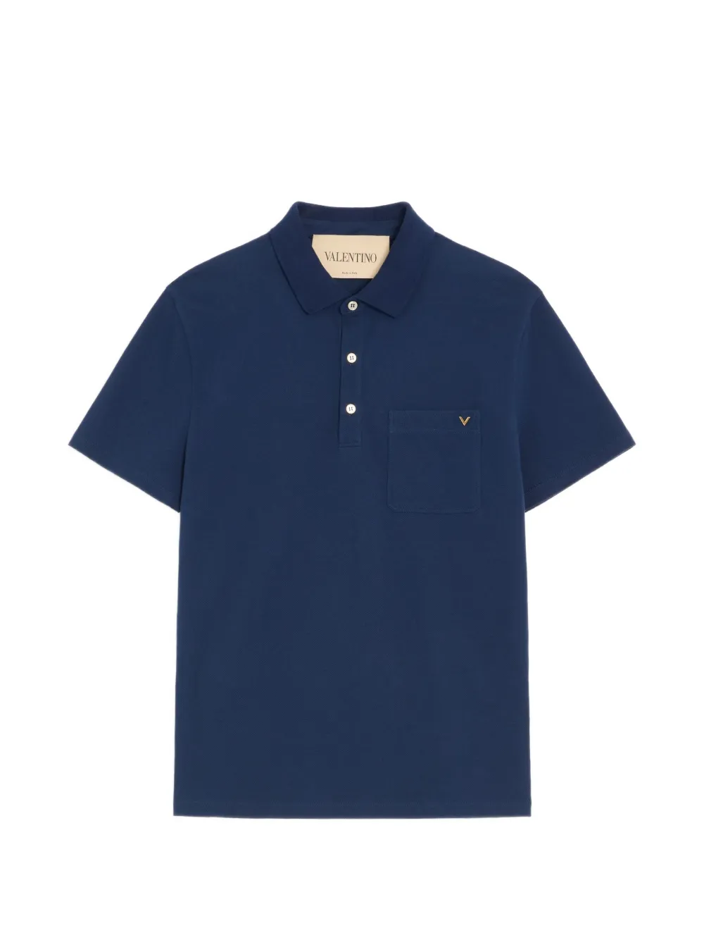 Valentino Garavani cotton piqué polo with VGold - Blu