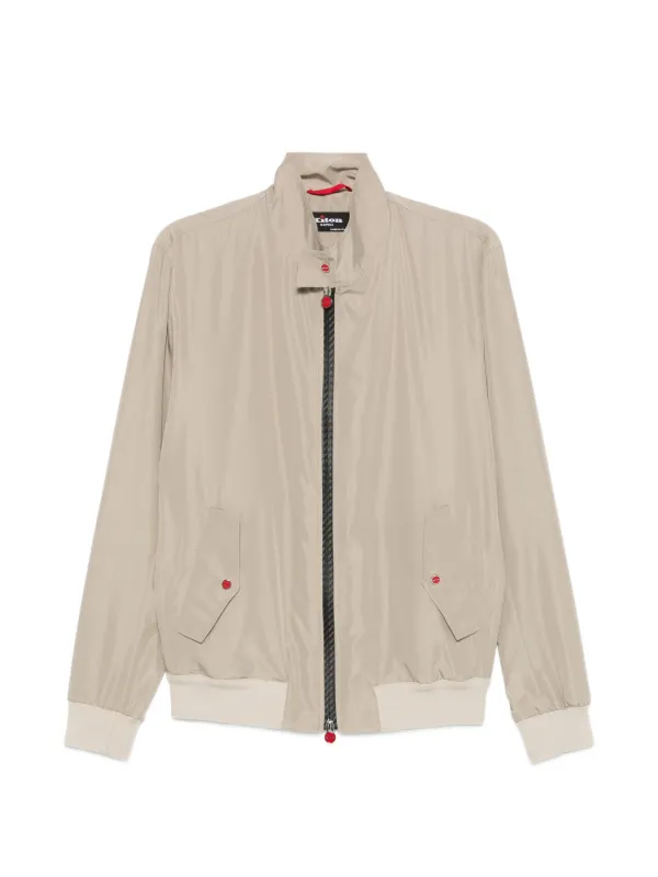 Kiton Zip-up Bomber Jacket in Neutrals