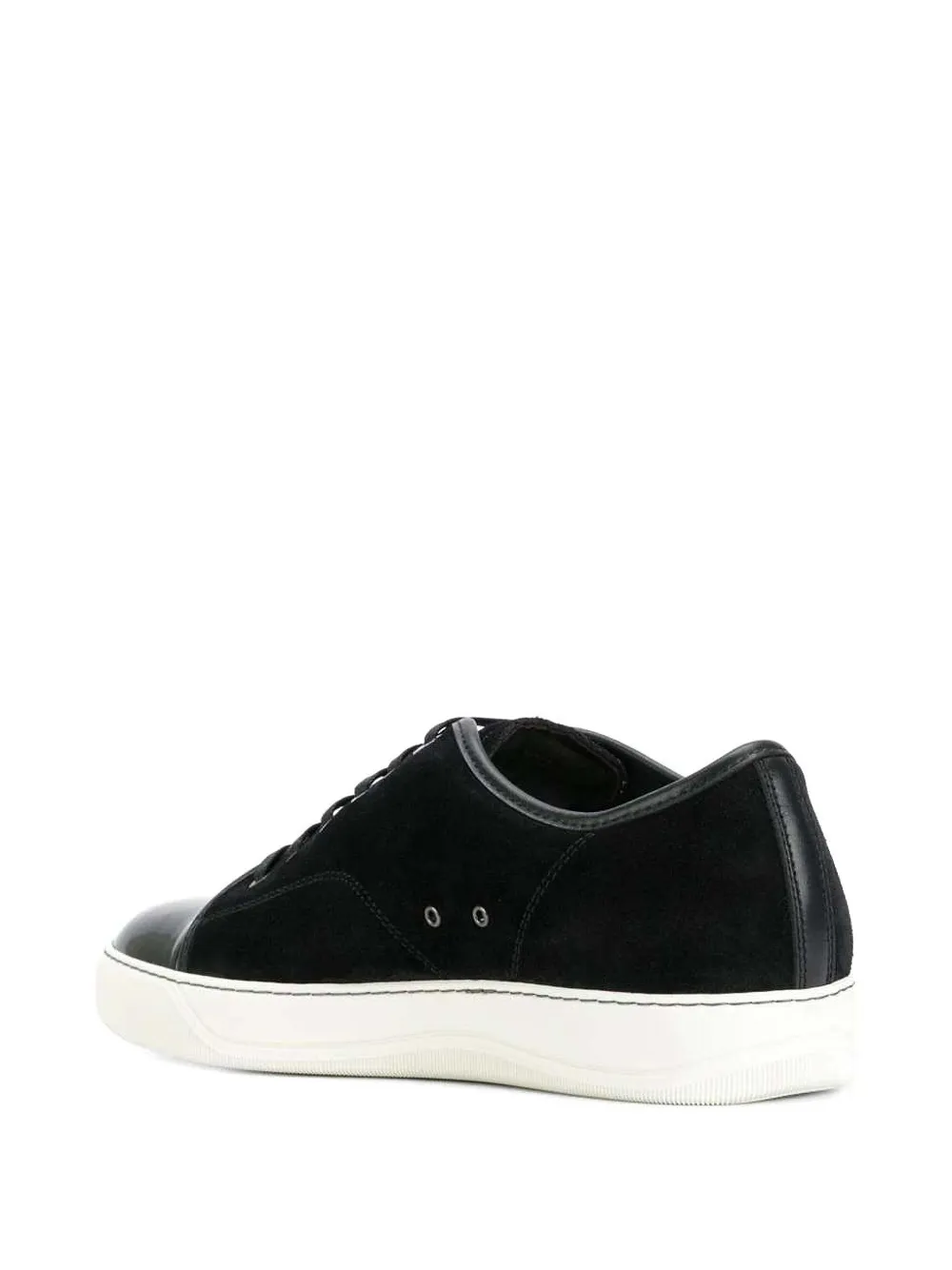 Lanvin cap-toe suede sneakers Zwart
