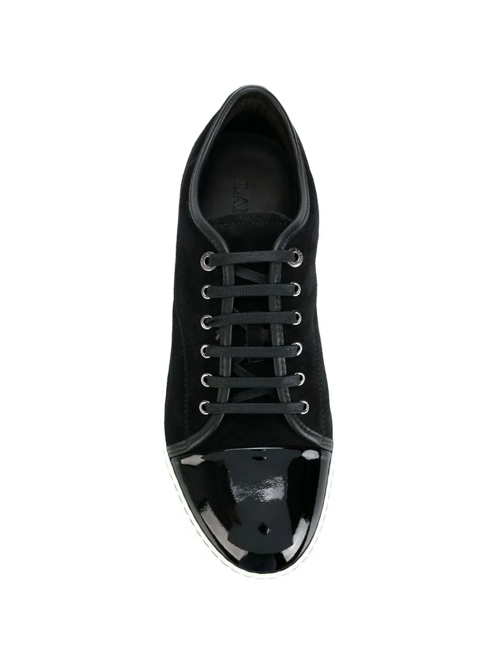 Lanvin cap-toe suede sneakers Zwart