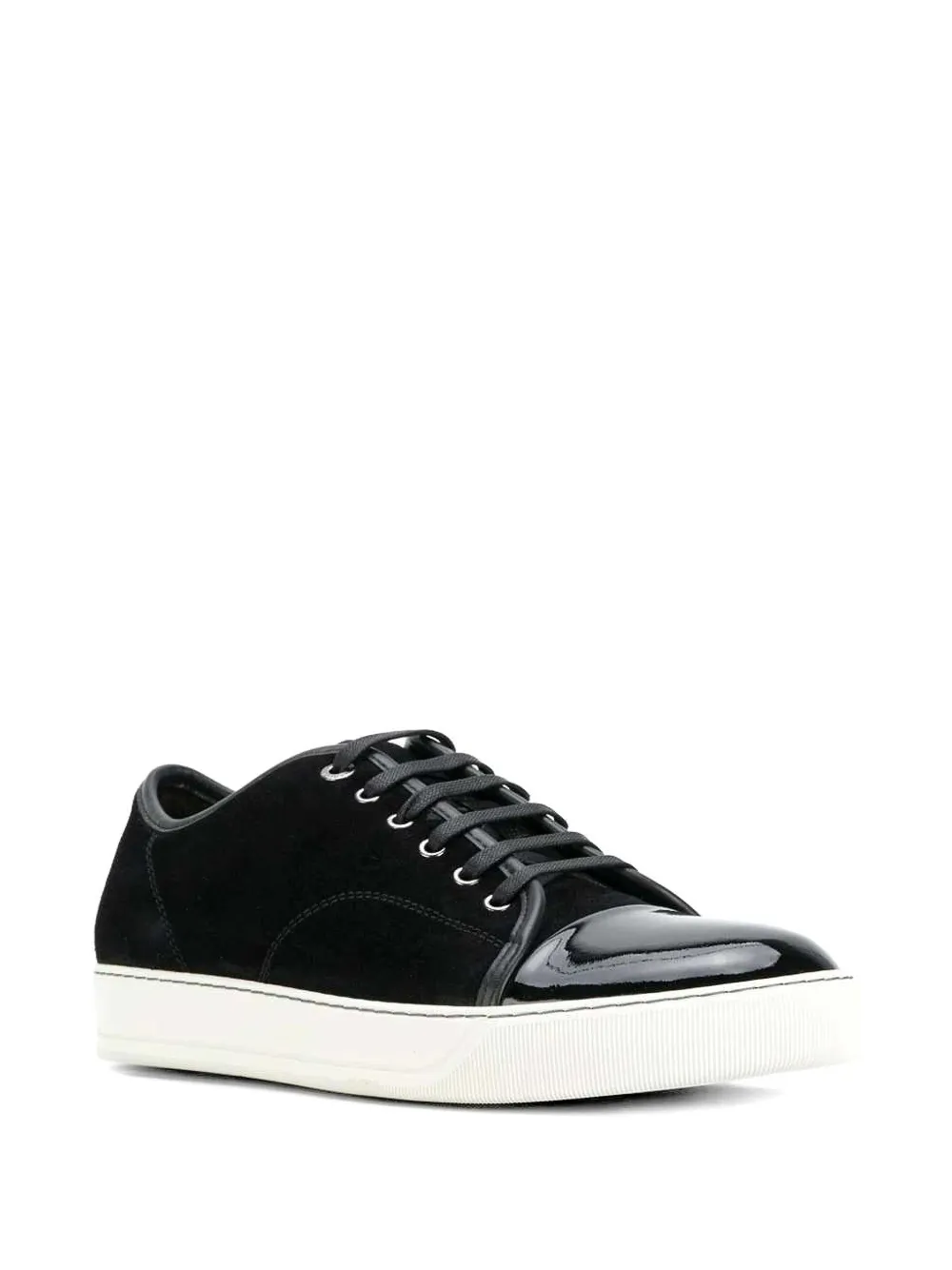 Lanvin cap-toe suede sneakers Zwart