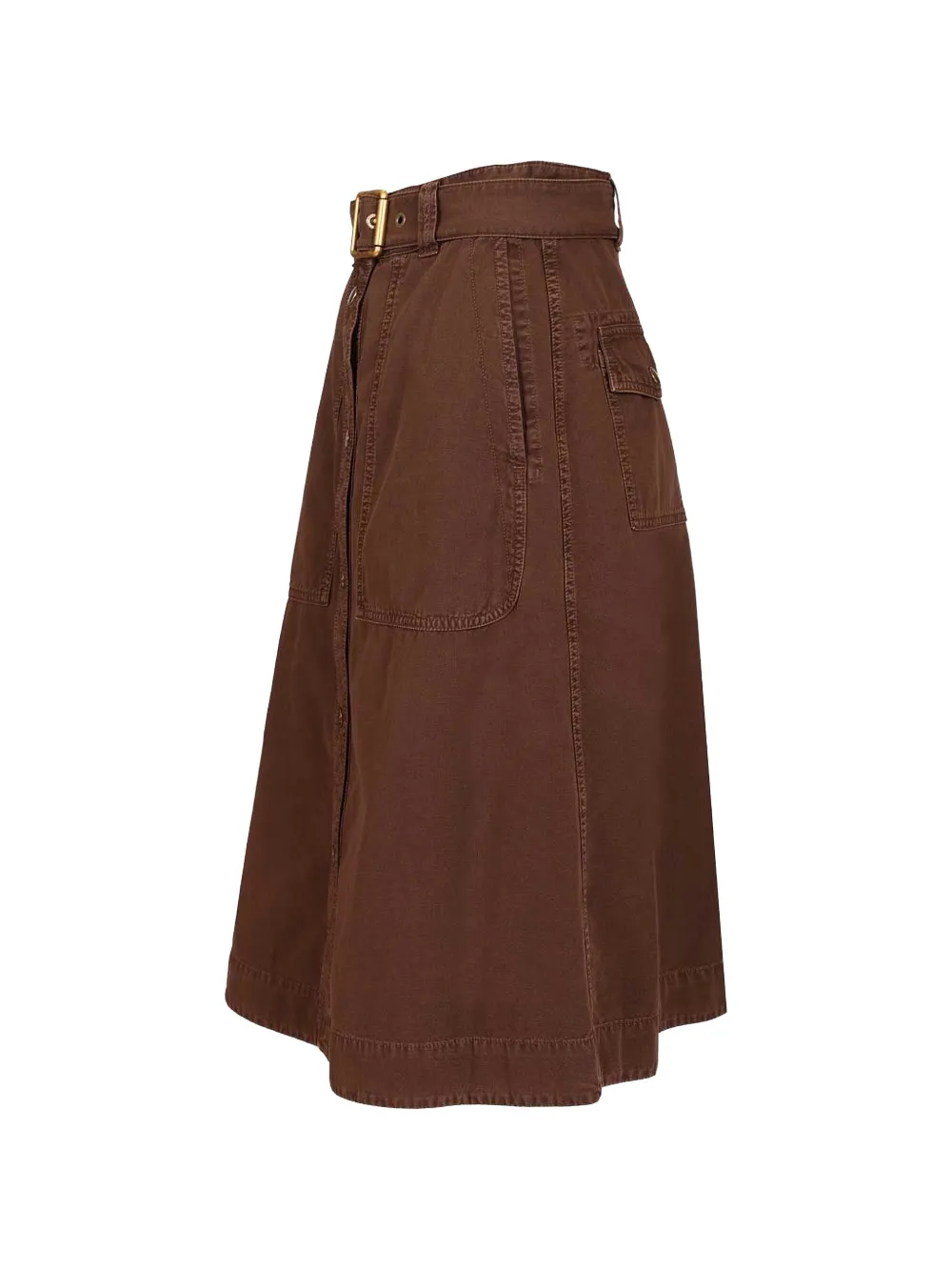  Moncler Midi Buttoned Skirt - Brown 