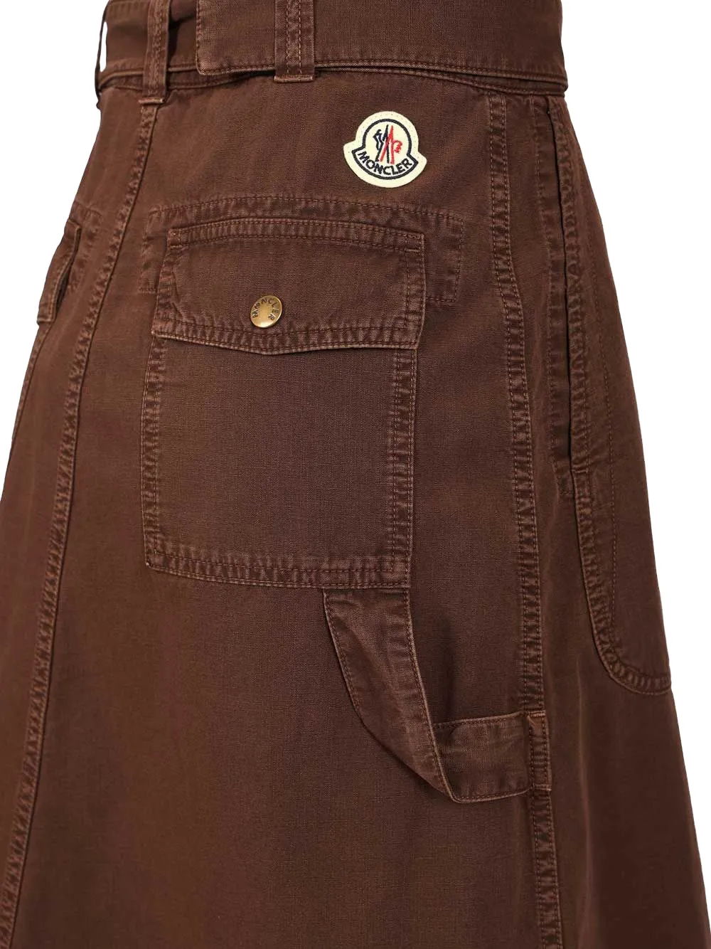 Moncler Midi-rok met knopen Bruin