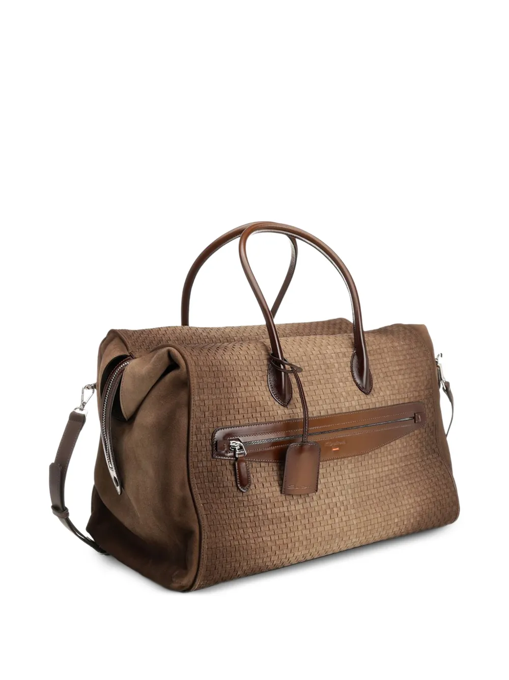  Santoni Woven-design Holdall - Brown 