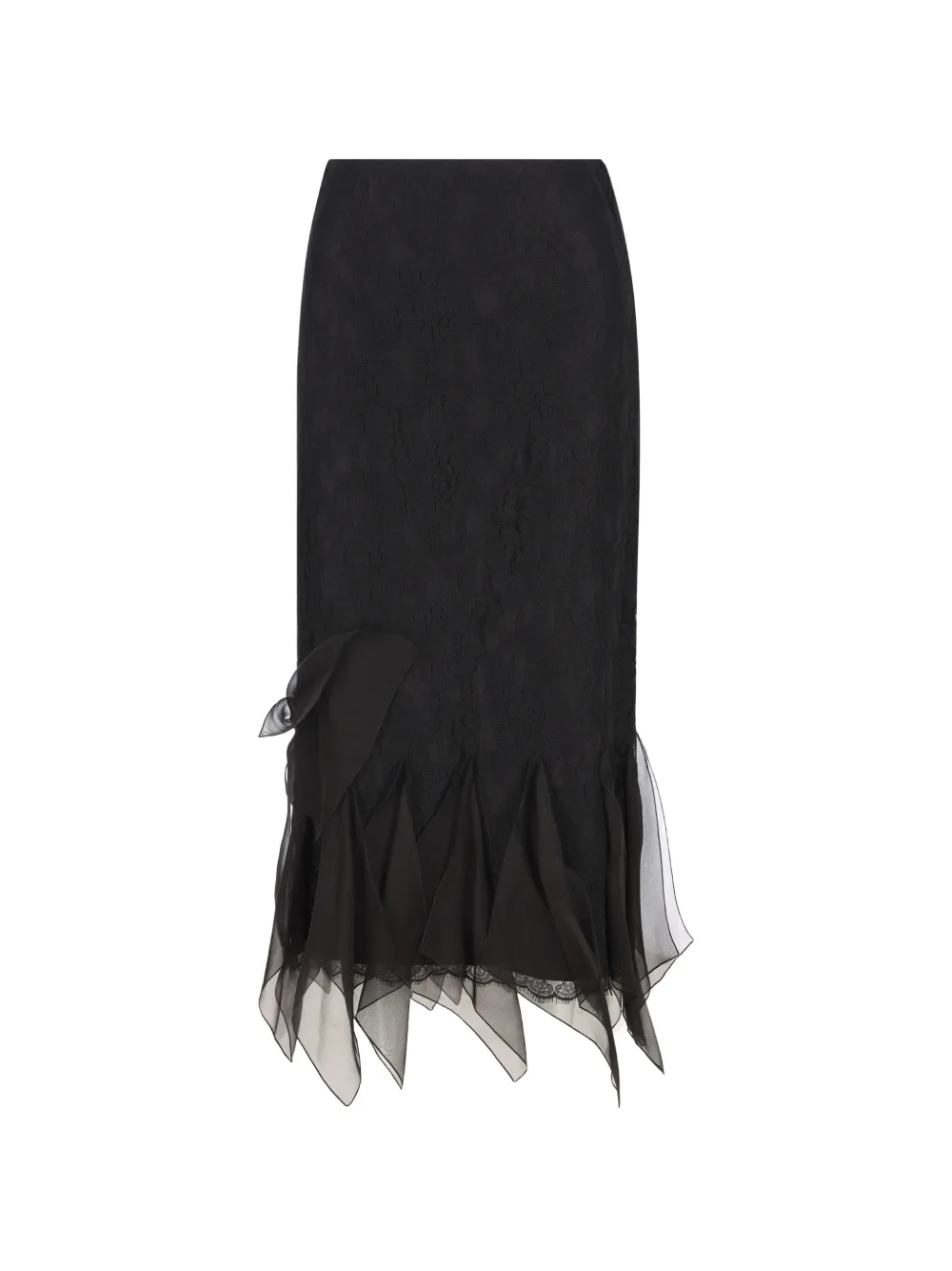Valentino Garavani ruffled midi skirt - Nero