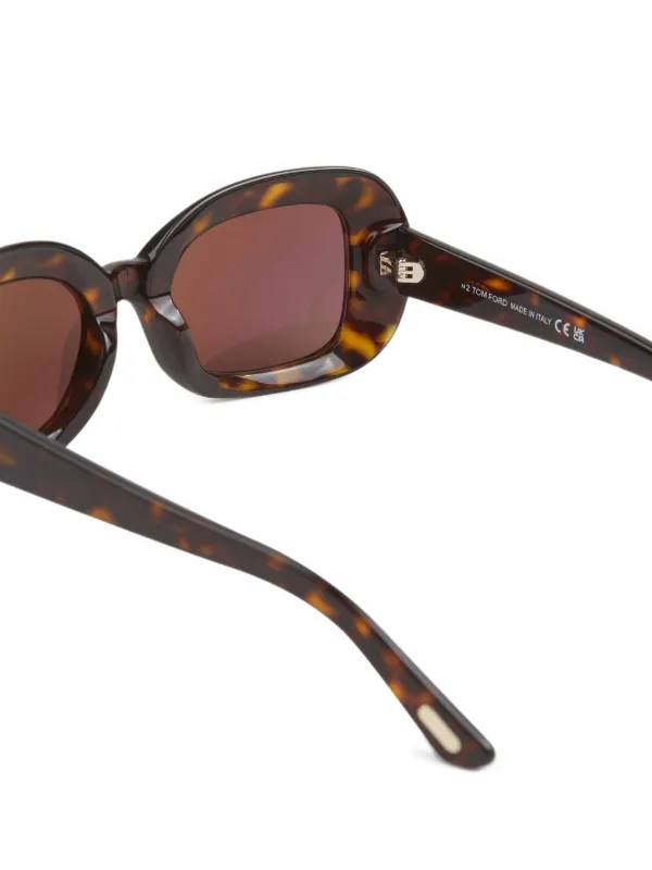 TOM FORD Eyewear スクエアフレーム サングラス | ブラウン | FARFETCH JP