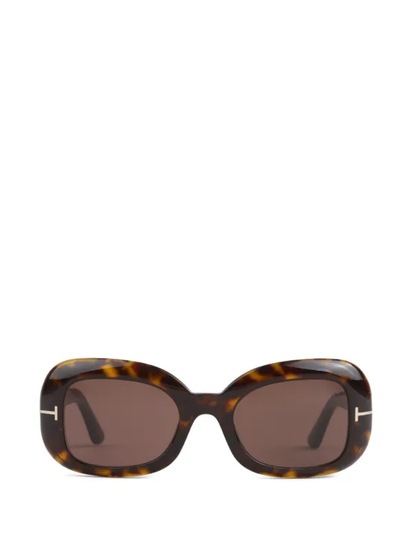 TOM FORD Eyewear スクエアフレーム サングラス | ブラウン | FARFETCH JP