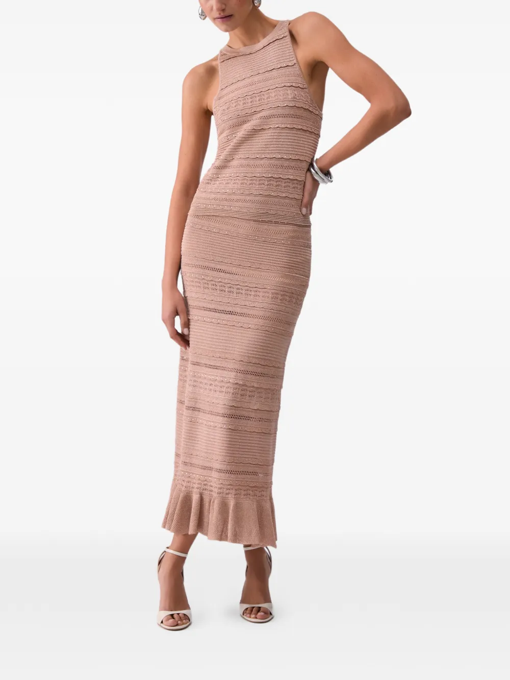  Liu Jo Openwork Knit Top - Neutrals 