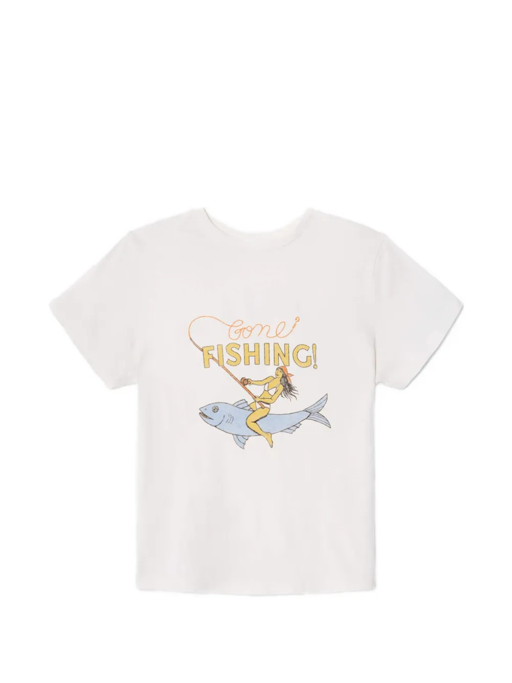 RE/DONE boyfriend fishing T-shirt - Bianco