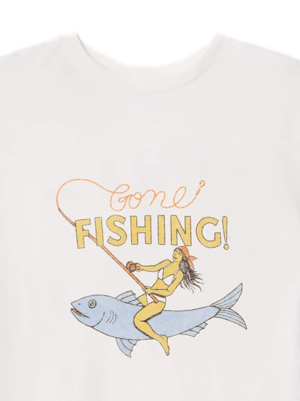  Re/done Boyfriend Fishing T-shirt - White 