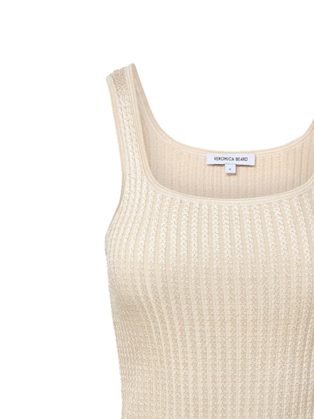  Veronica Beard Sandra Square-neck Knit Tank Top - Neutrals 