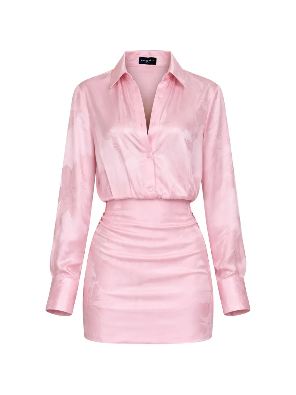 Retrofête tropical jacquard mini dress - Rosa