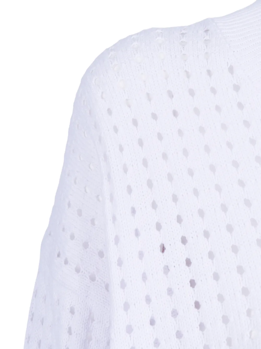 Kangra Opengebreide sweater met V-hals Wit