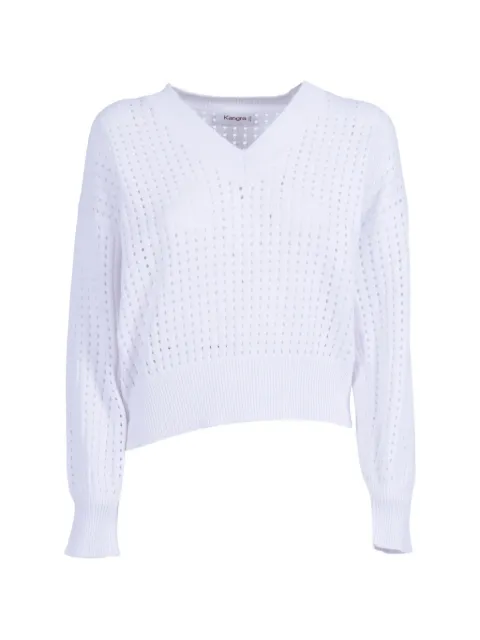 Kangra open-knit V-neck sweatshirt