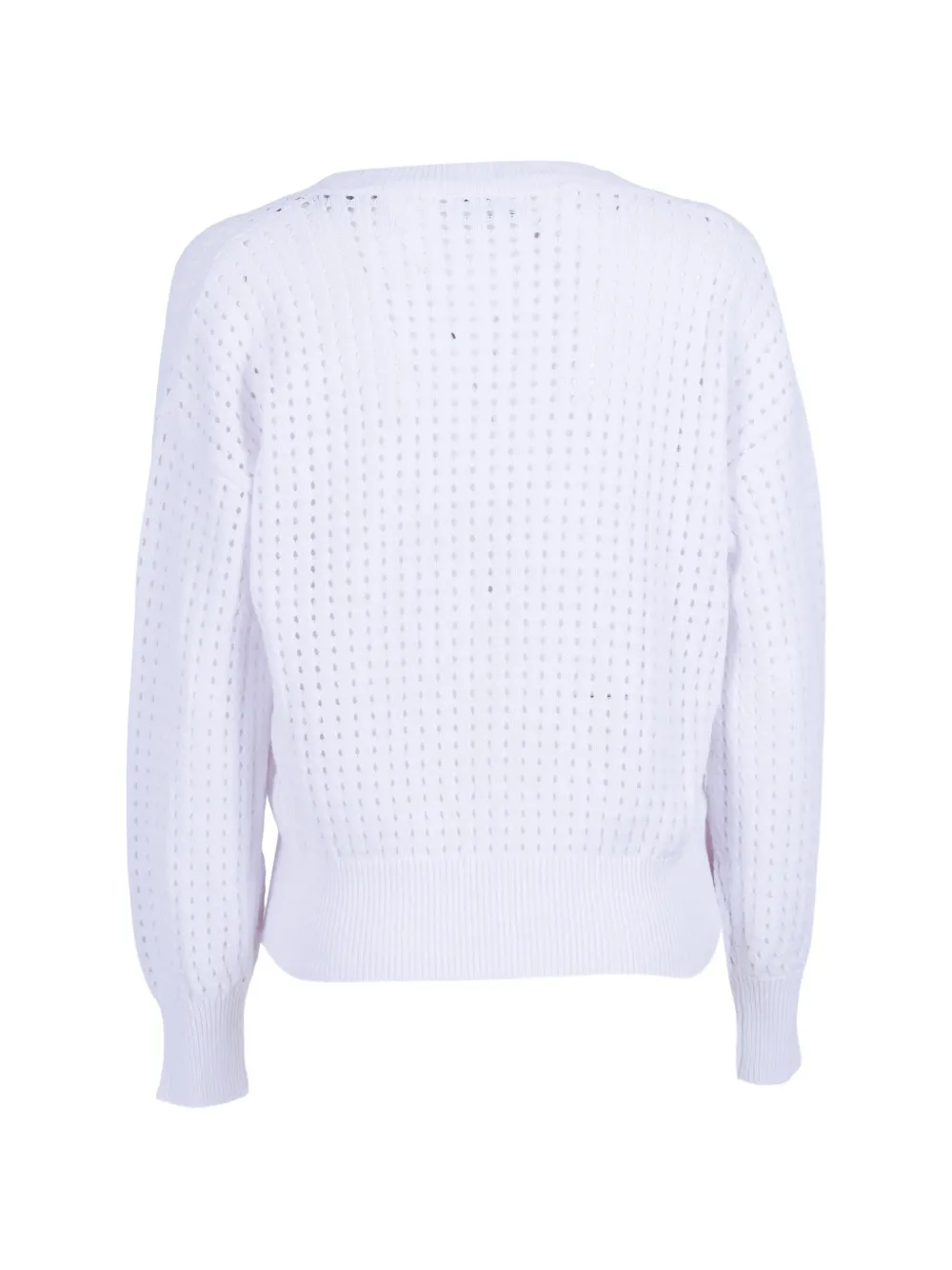 Kangra Opengebreide sweater met V-hals Wit