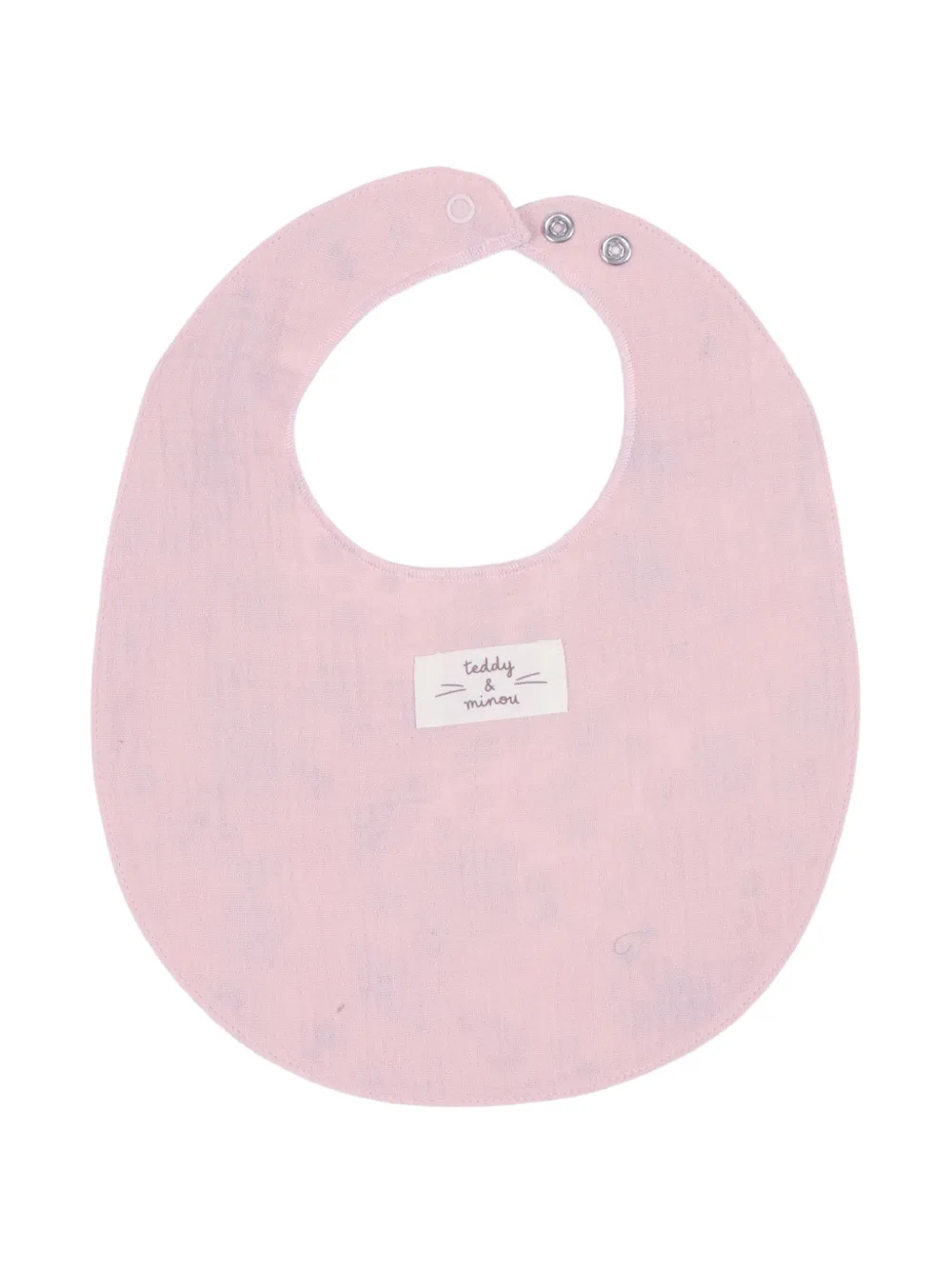 TEDDY & MINOU logo-patch cotton bib - Rosa