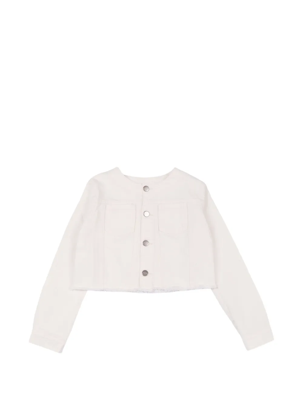 Magil Kids' Frayed Denim Jacket In White