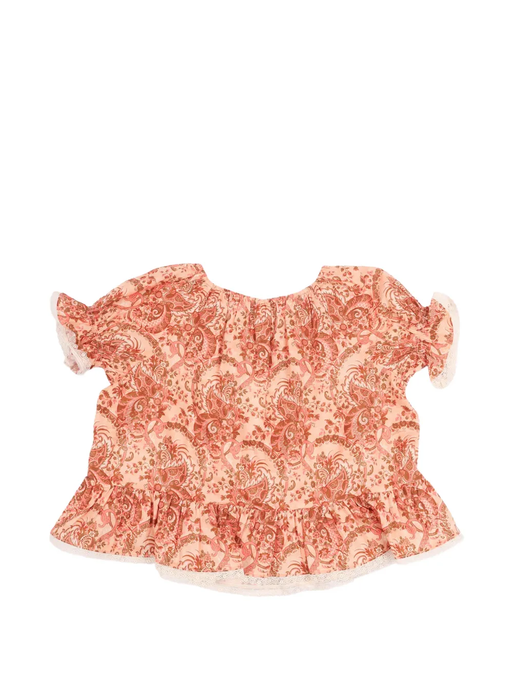 ZIMMERMANN Kids Aster top met franje mouwen Roze