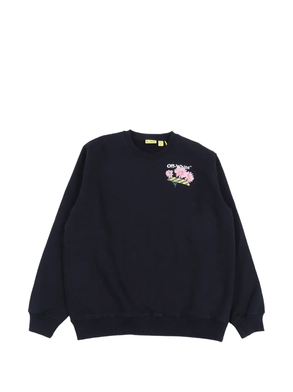 Off-White Kids daisy-print crew-neck sweatshirt - Nero