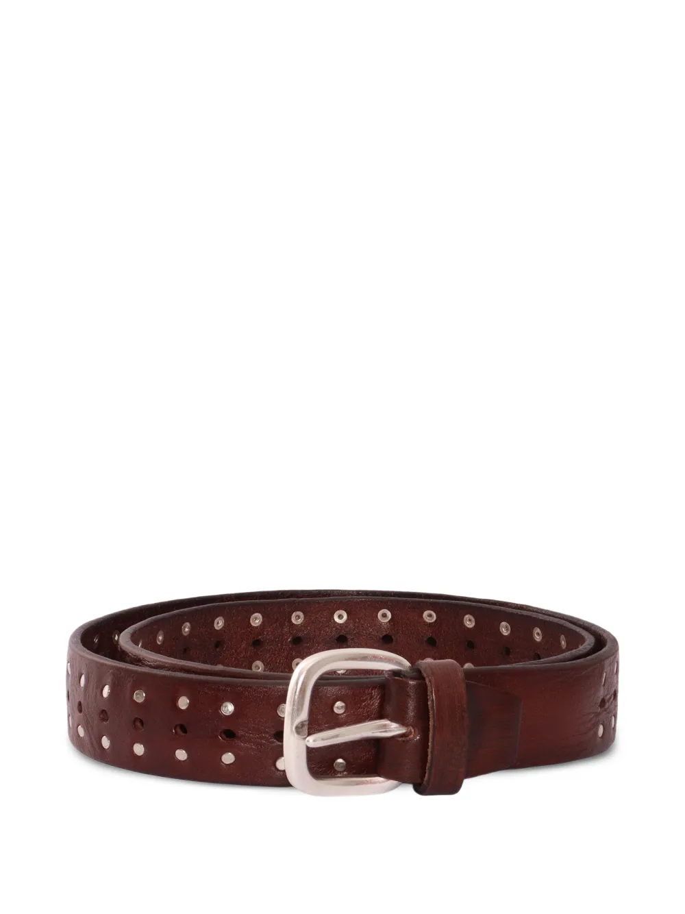 ALBERTO LUTI studs leather belt - Braun