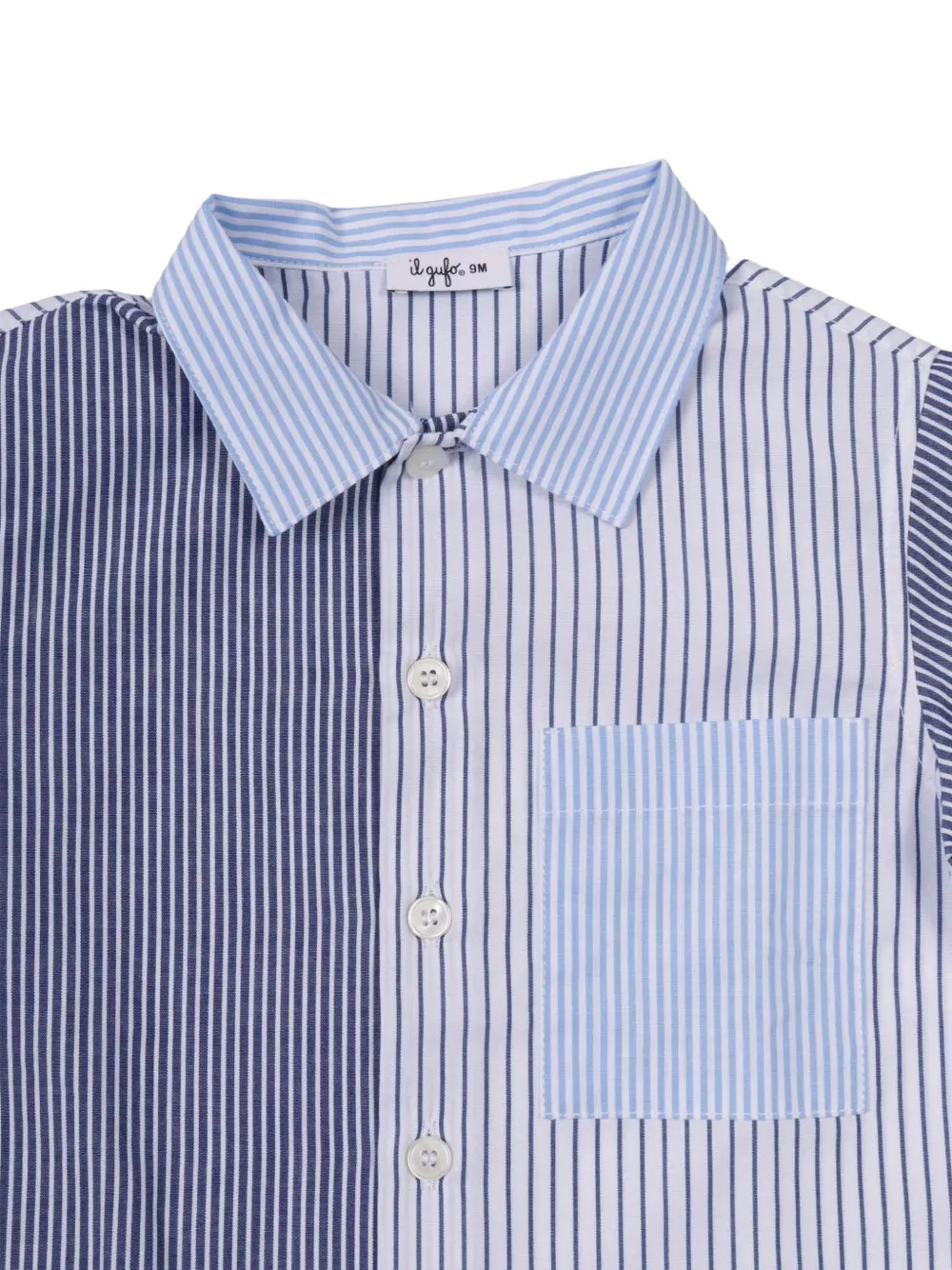 Il Gufo Gestreept shirt met vlakken Blauw