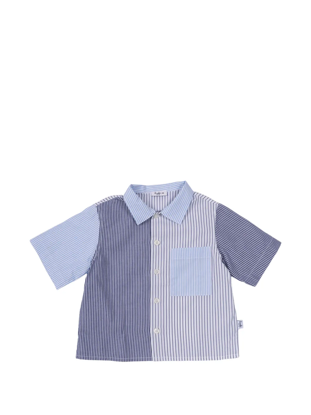 Il Gufo striped panelled shirt - Blue