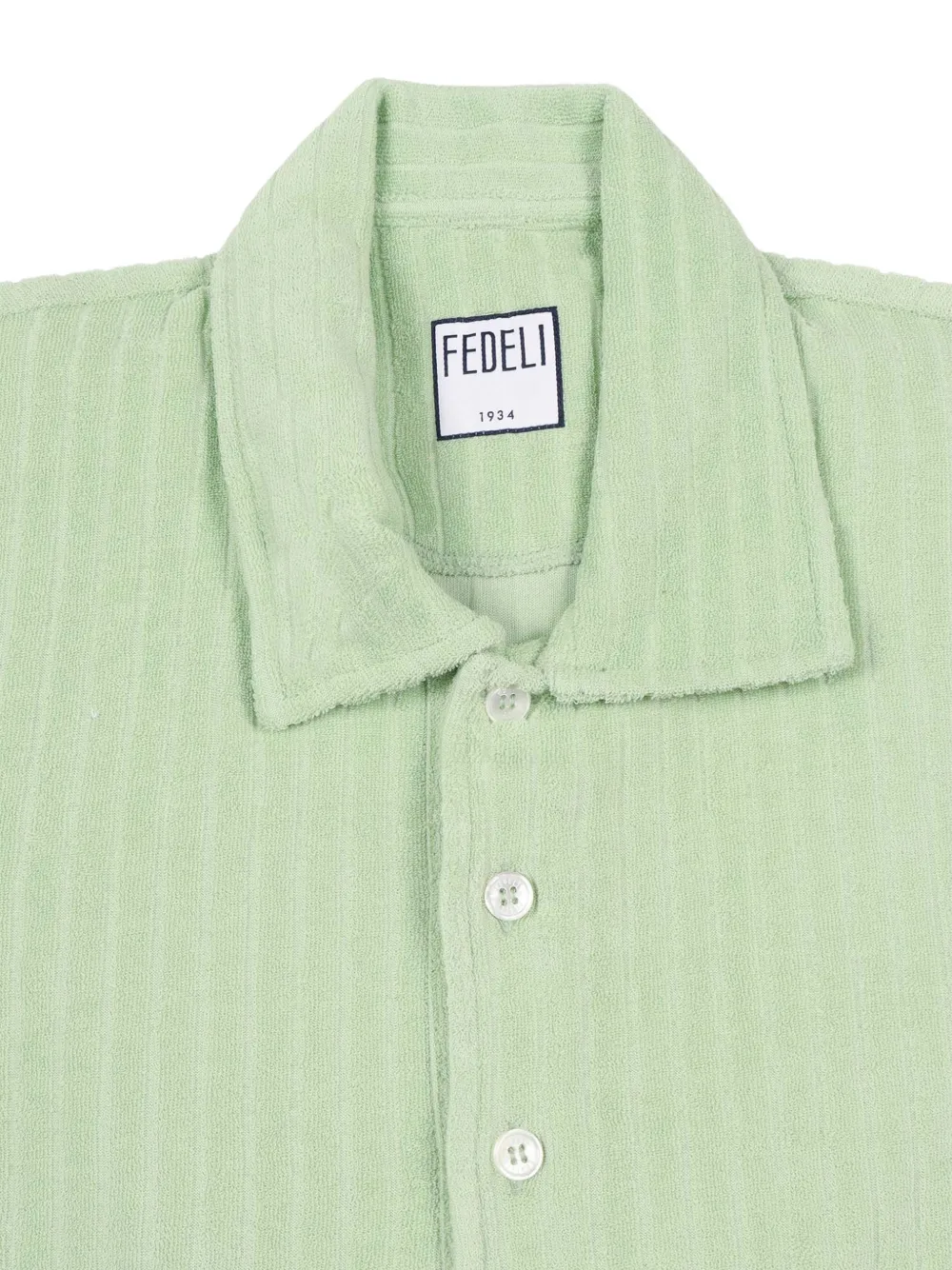 Fedeli Ribgebreid poloshirt Groen
