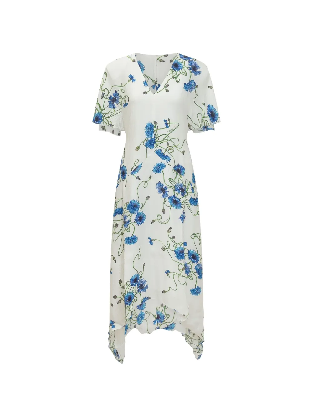 Stella McCartney V-neck floral-print midi dress - Bianco