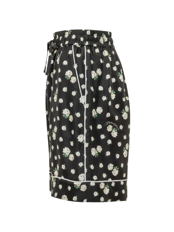 Dolce&Gabbana ショートパンツ Dolce & Gabbana フローラル シルクショートパンツ | ブラック