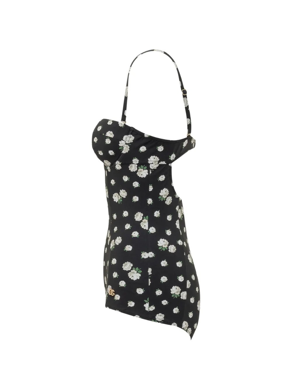 Dolce & Gabbana Badpak met bloemen-print en DG-logo Zwart