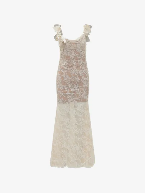Self-Portrait ruffle lace flower maxi dress