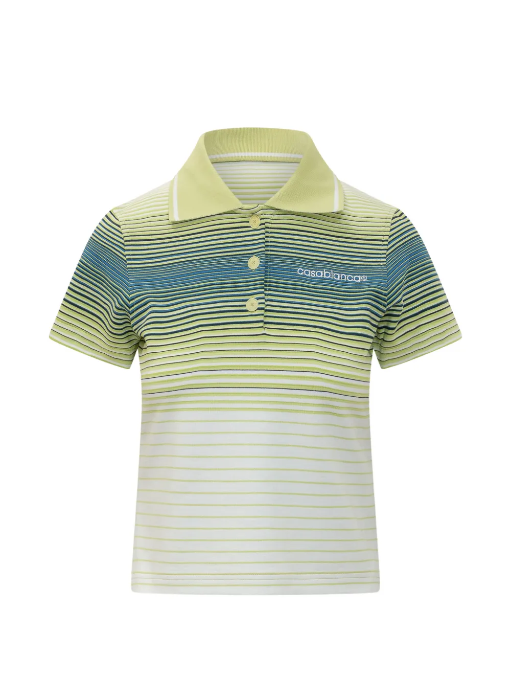 Casablanca striped short-sleeve polo shirt - Grün