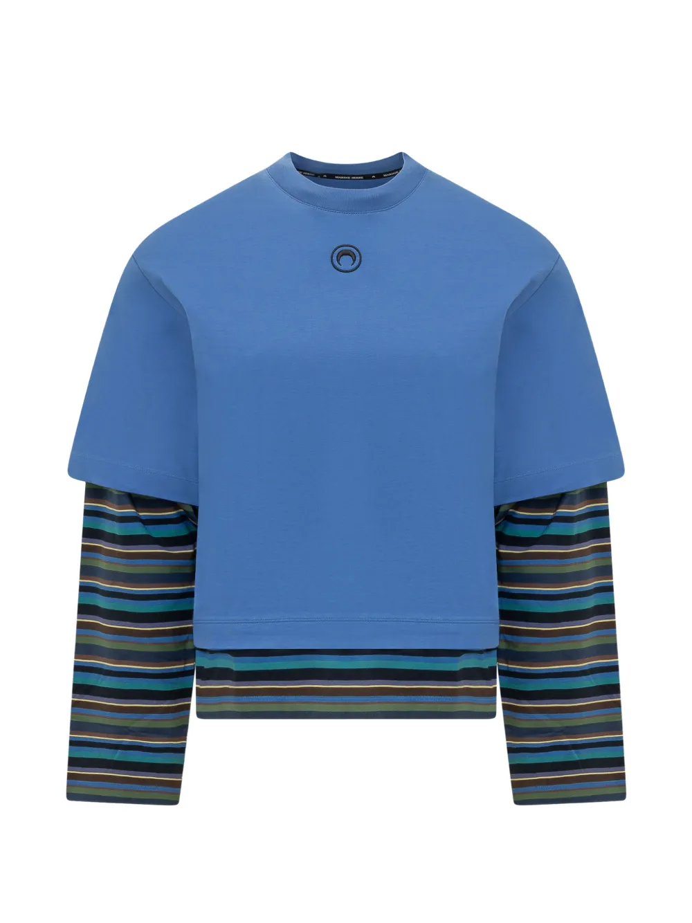 Marine Serre moon logo striped t-shirt - Blu