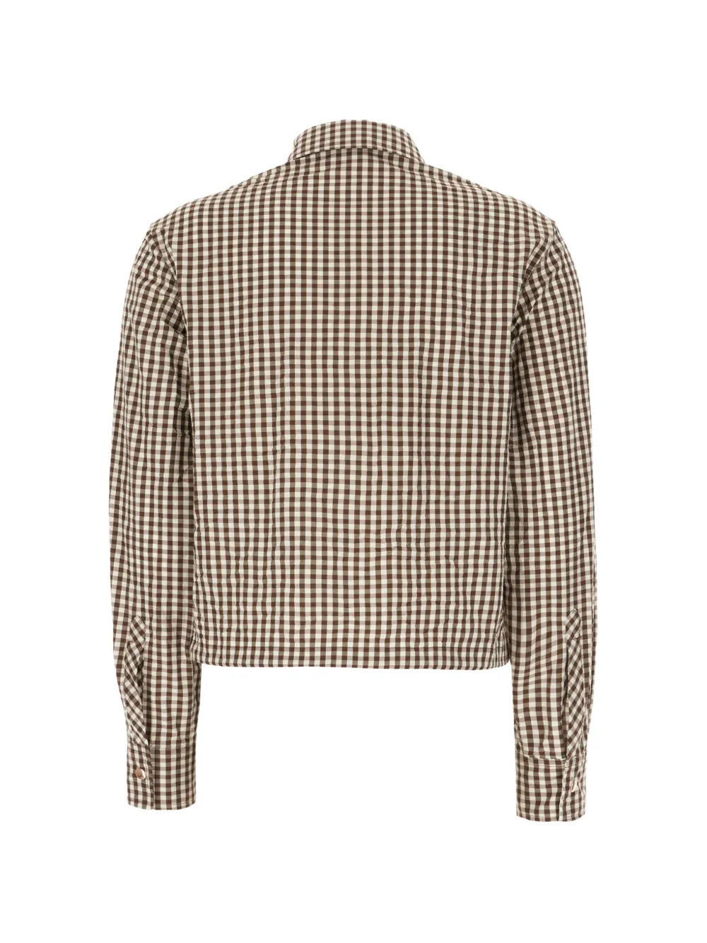  Moncler Checked Zip Shirt - Brown 