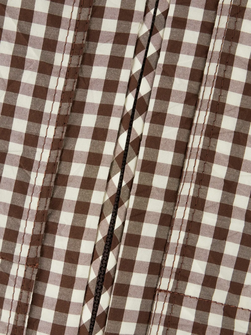  Moncler Checked Zip Shirt - Brown 